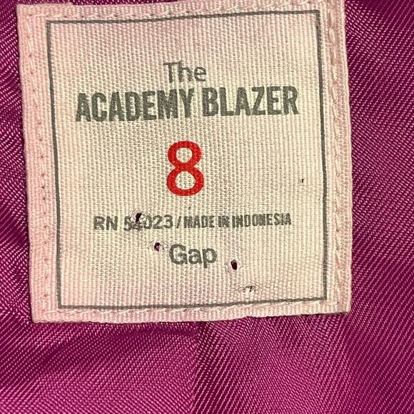 GAP The Academy Fuschia Blazer with White Trim Tailored Pink Suit Jacket Size 8 - Picture 2 of 5